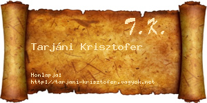Tarjáni Krisztofer névjegykártya