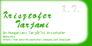 krisztofer tarjani business card